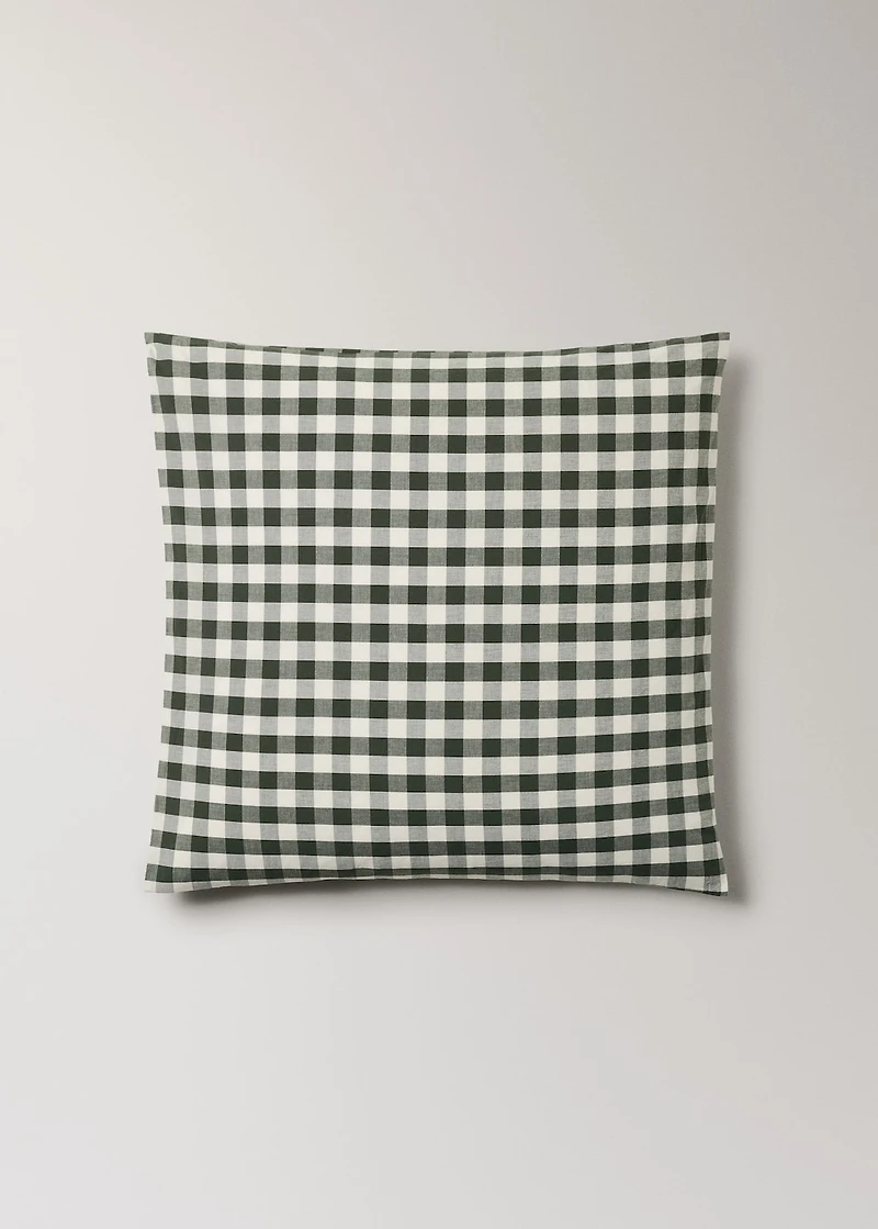 Yarn-dyed cotton gingham check pillowcase 60x60cm