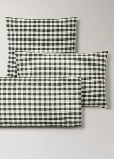 Yarn-dyed cotton gingham check pillowcase 60x60cm