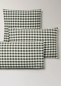Yarn-dyed cotton gingham check pillowcase 60x60cm