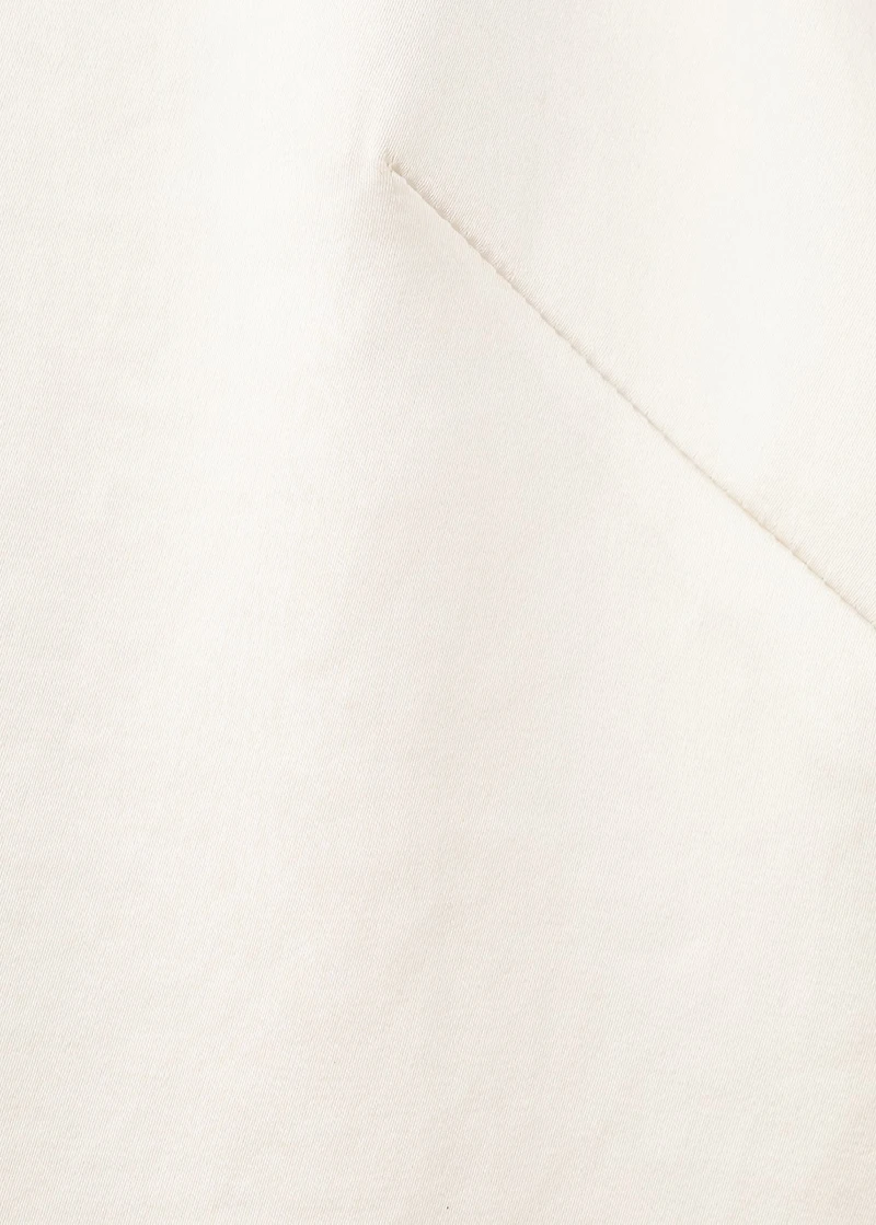 High collar satin blouse