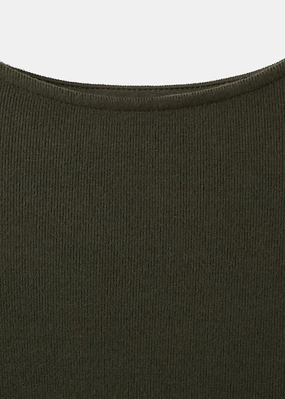 Fine-knit dress with gathered sides