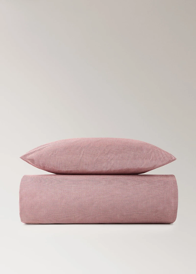 Children’s cotton yarn-dyed gingham check duvet cover for 90 cm bed