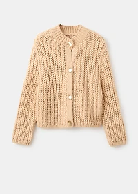 Chunky-knit cardigan with jewel buttons