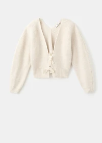 V-neck cardigan with bows