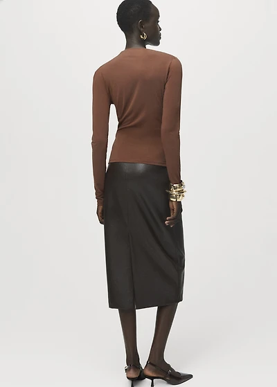 Draped fitted t-shirt