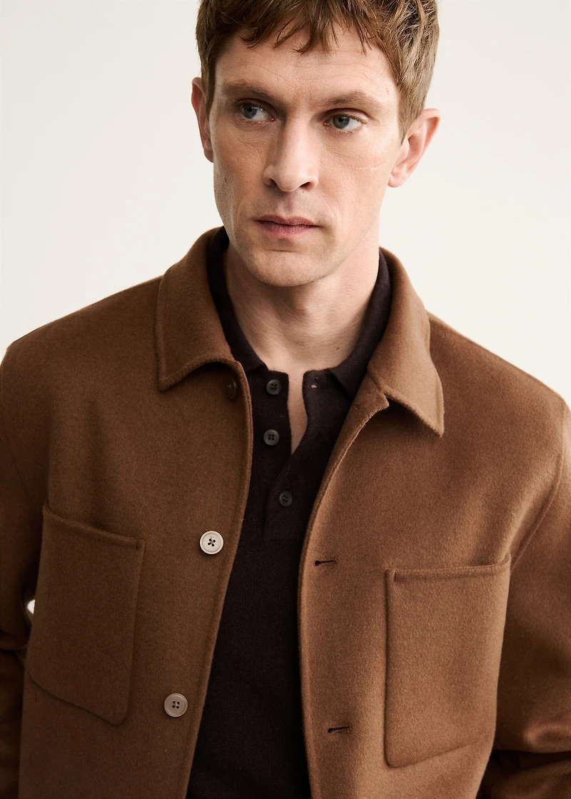 Handmade wool jacket with zip