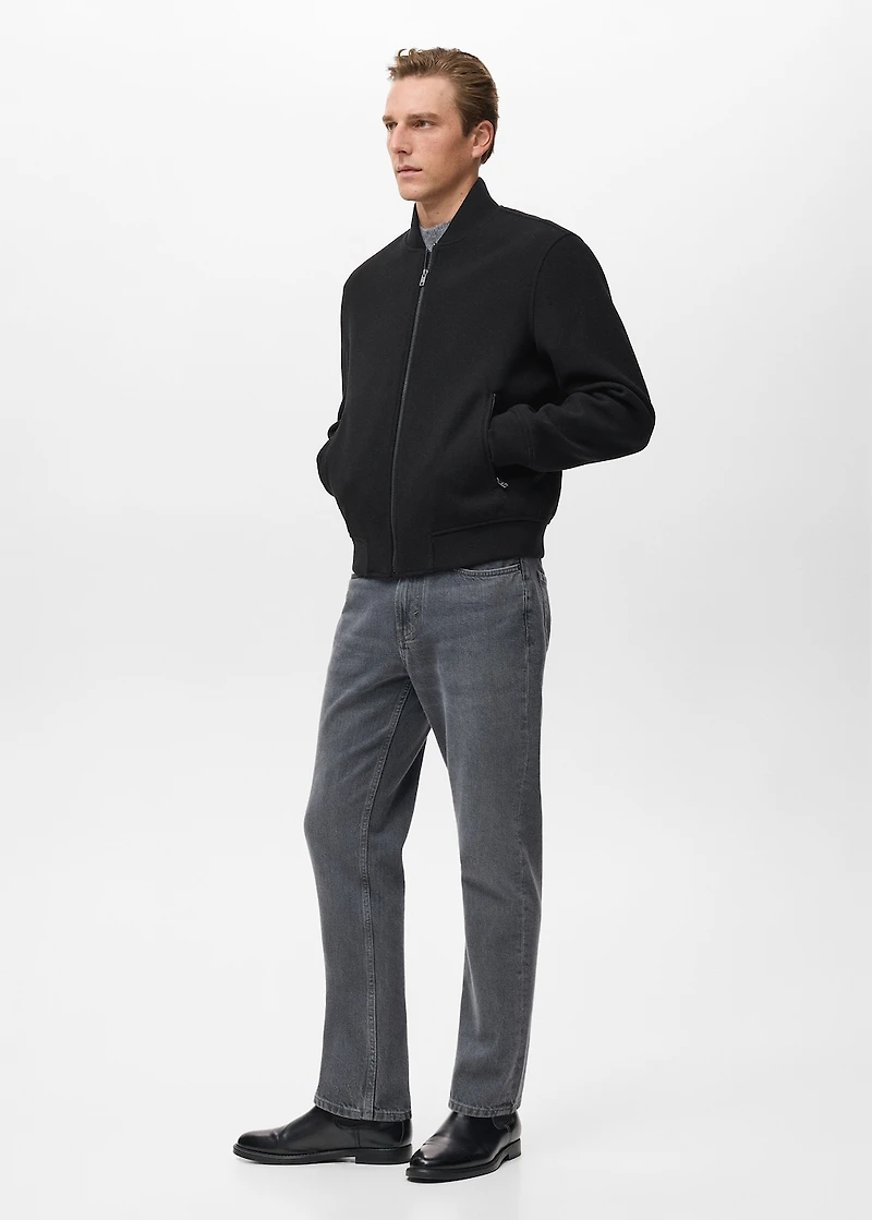 Bomber jacket with zip