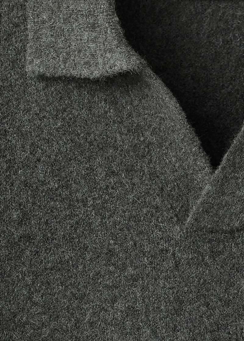 Knitted wool blend polo sweater