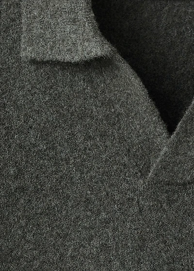 Knitted wool blend polo sweater