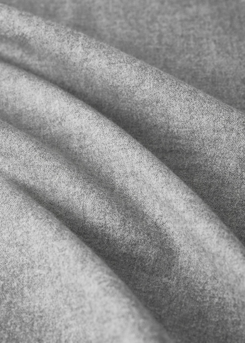 Melange-yarn fine-striped cotton fitted sheet for cot