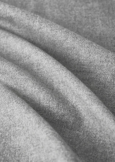 Melange-yarn fine-striped cotton fitted sheet for cot