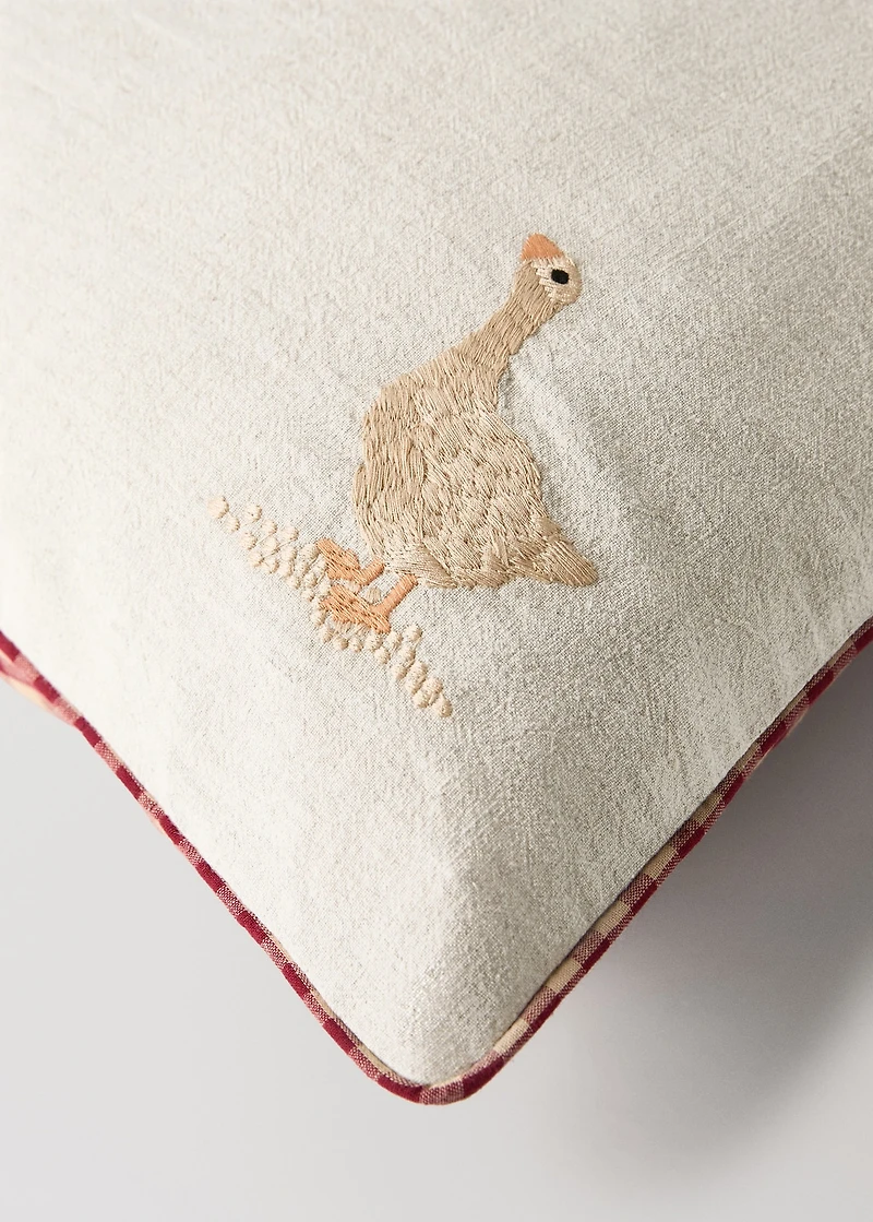 Reversible embroidered children's cushion cover 40x60cm