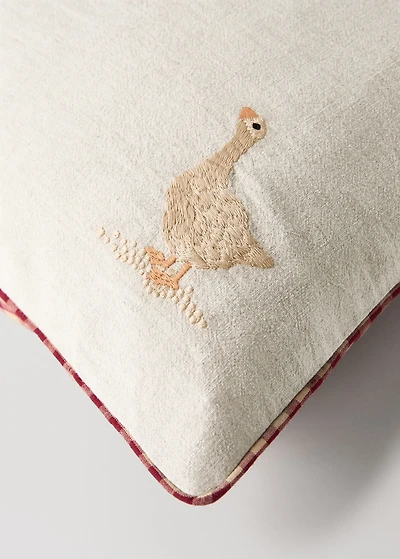 Reversible embroidered children's cushion cover 40x60cm