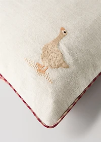 Reversible embroidered children's cushion cover 40x60cm