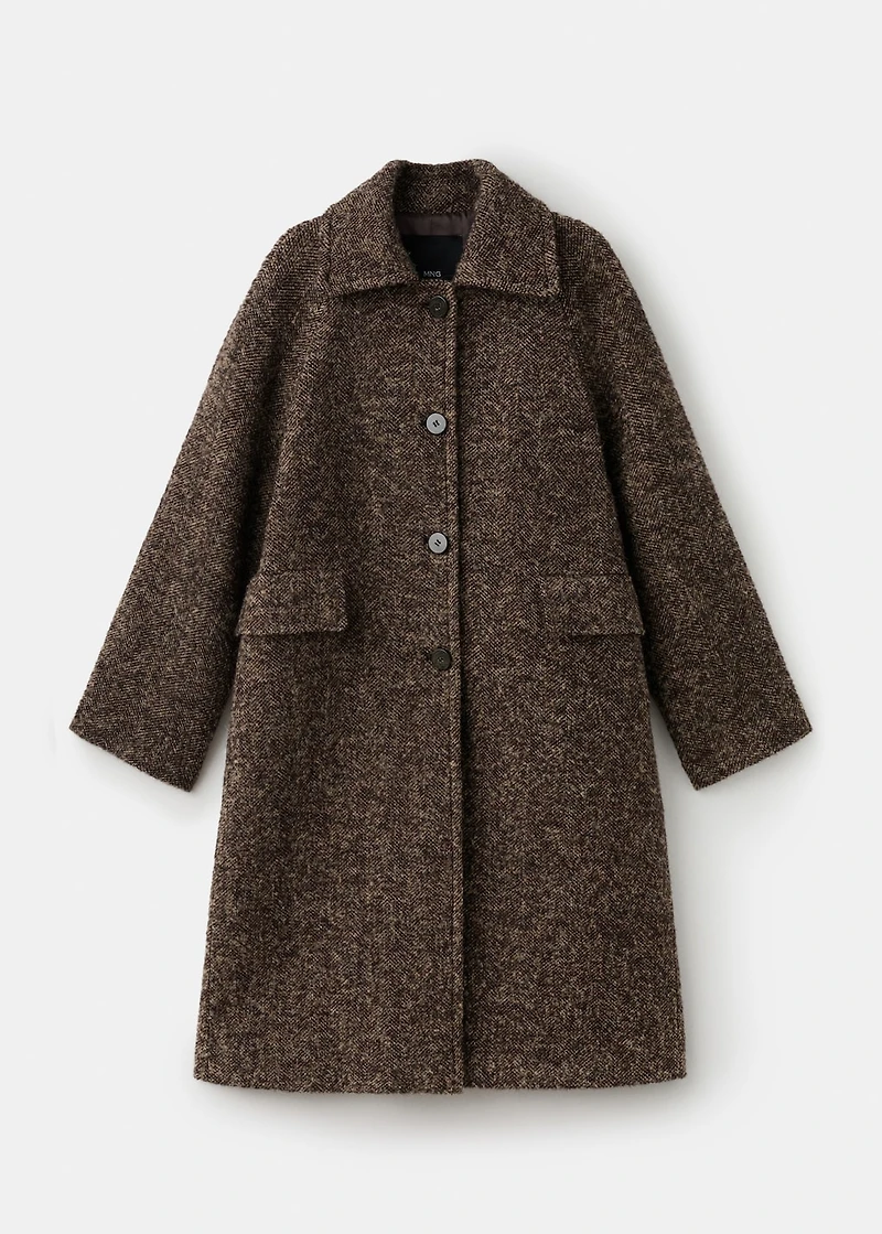 Speckled wool overcoat