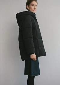 Hood puffer coat
