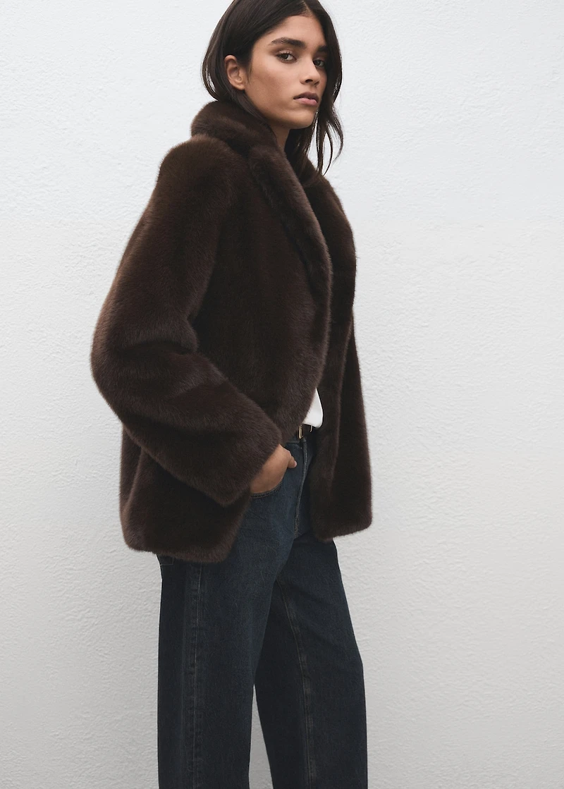 Oversized faux-fur coat
