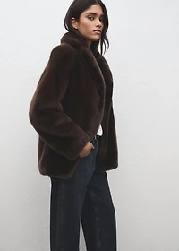 Oversized faux-fur coat