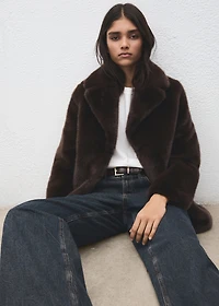 Oversized faux-fur coat