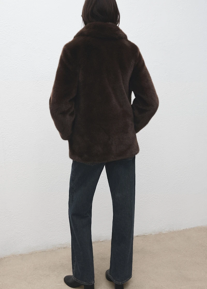 Oversized faux-fur coat