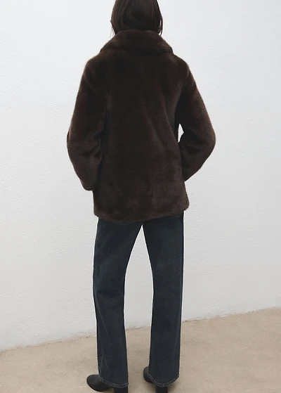 Oversized faux-fur coat