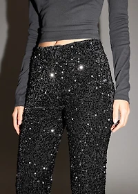 Sequin flared pants