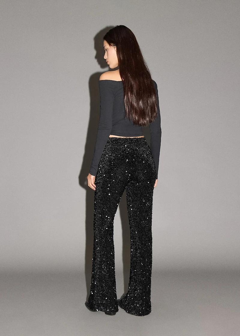 Sequin flared pants