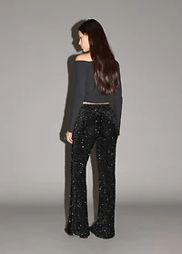 Sequin flared pants