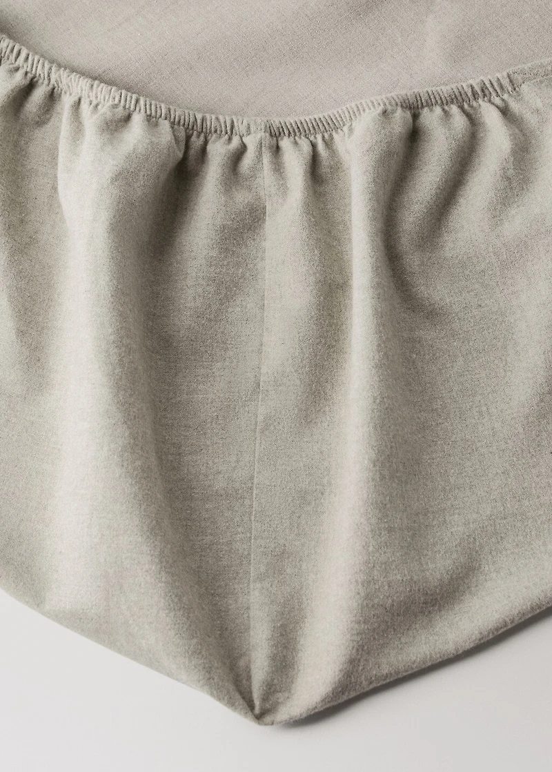 Flannel cotton melange-yarn fitted sheet for 180 cm bed