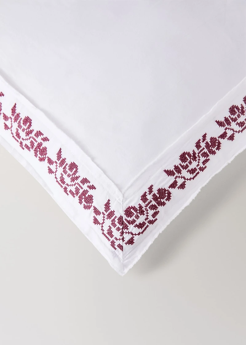 300-thread count satin cotton duvet cover with cross-stitch embroidery for 35.43 bed