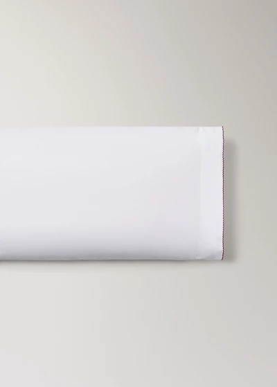 Percale cotton children's pillowcase with contrasting picot detail 45x110cm