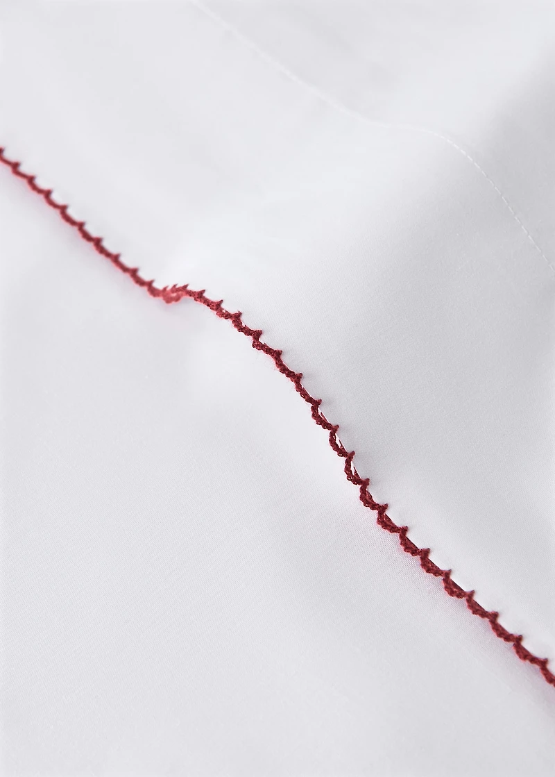 Percale cotton children's pillowcase with contrasting picot detail 45x110cm