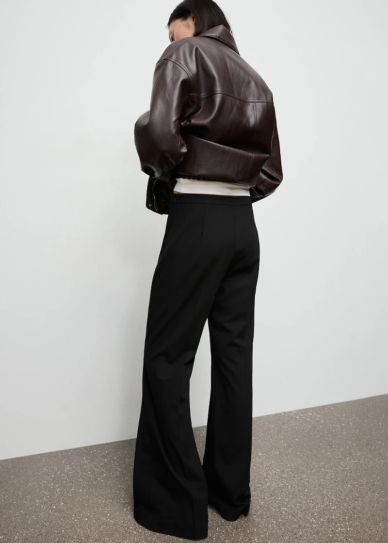 High-waisted flared trousers