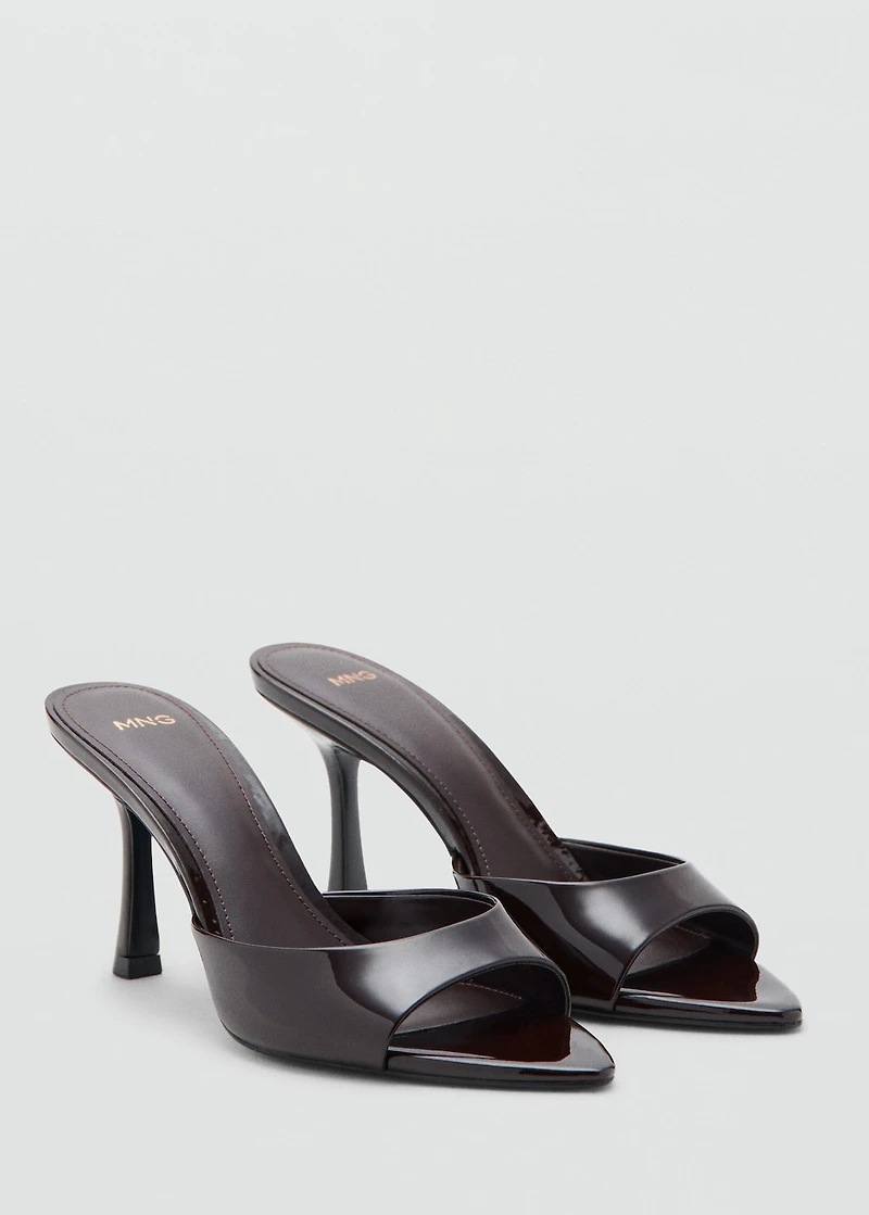Patent leather high-heeled sandals