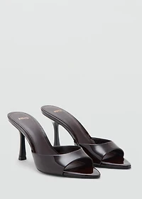 Patent leather high-heeled sandals