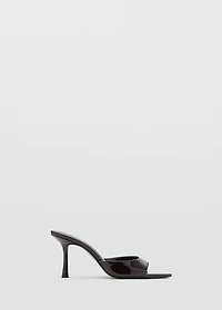 Patent leather high-heeled sandals