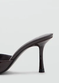 Patent leather high-heeled sandals