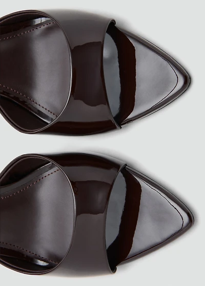 Patent leather high-heeled sandals