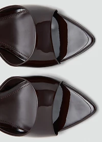 Patent leather high-heeled sandals