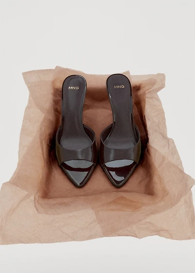 Patent leather high-heeled sandals