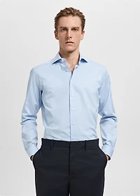 Slim fit Giza cotton striped dress shirt