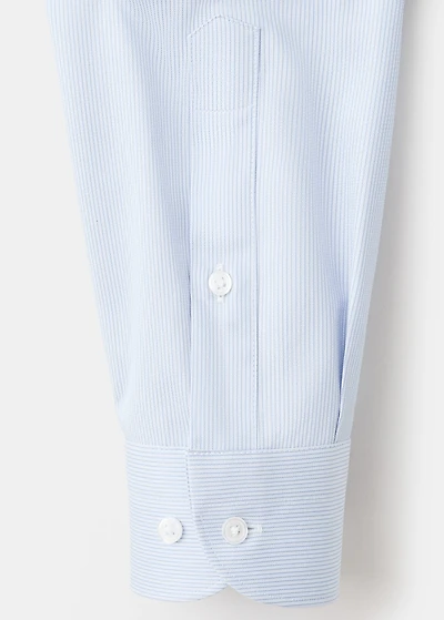 Slim-fit Giza cotton striped formal shirt