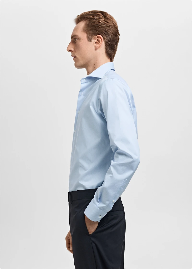 Slim fit Giza cotton striped dress shirt