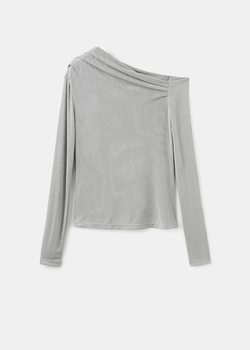 Asymmetrical long-sleeved t-shirt