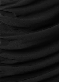 Ruched dress with ruffle accents