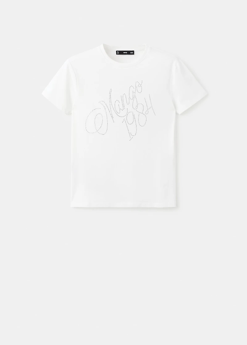 Rhinestone message t-shirt