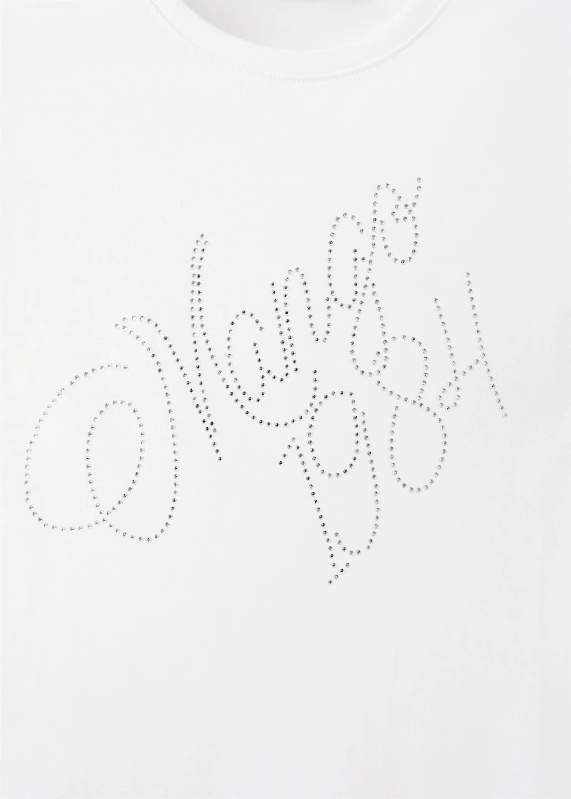 Rhinestone message t-shirt
