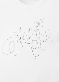 Rhinestone message t-shirt