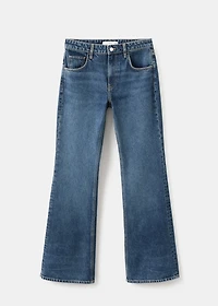 Low-rise flared jeans