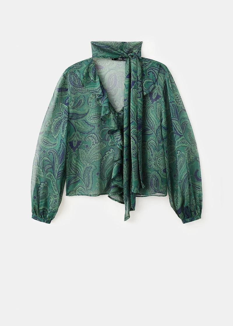 Paisley-print blouse with foulard